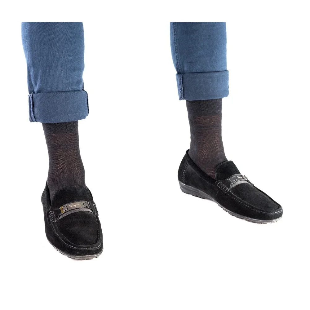 Black Breathable Mens Cotton Dress Socks size M 7-9 Ultra Thin Socks 5 Pack